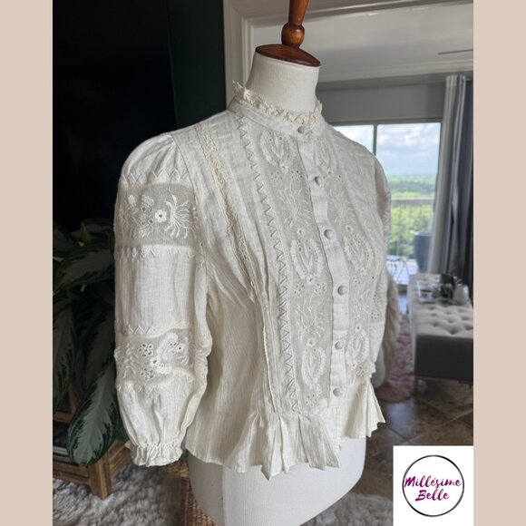 Zara Cream Victorian Top - Picture 7 of 9